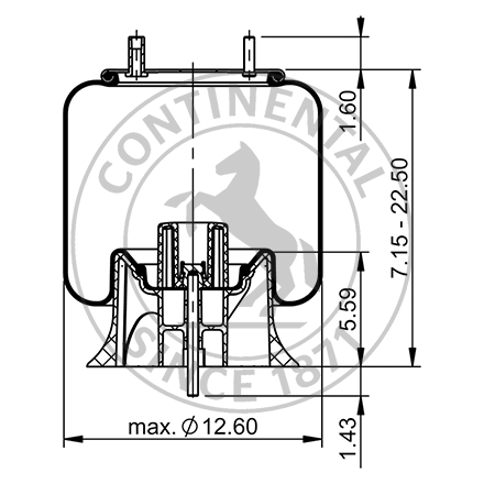 Side blueprint of Contitech Air Spring