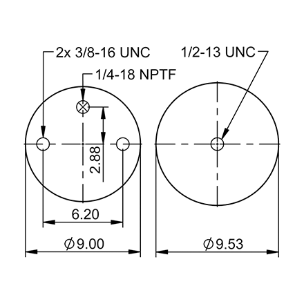 Top Down blueprint of Contitech Air Spring