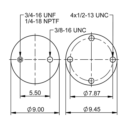 Top Down blueprint of Contitech Air Spring
