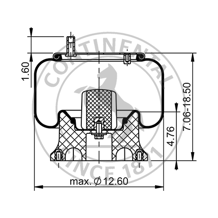 Side blueprint of Contitech Air Spring