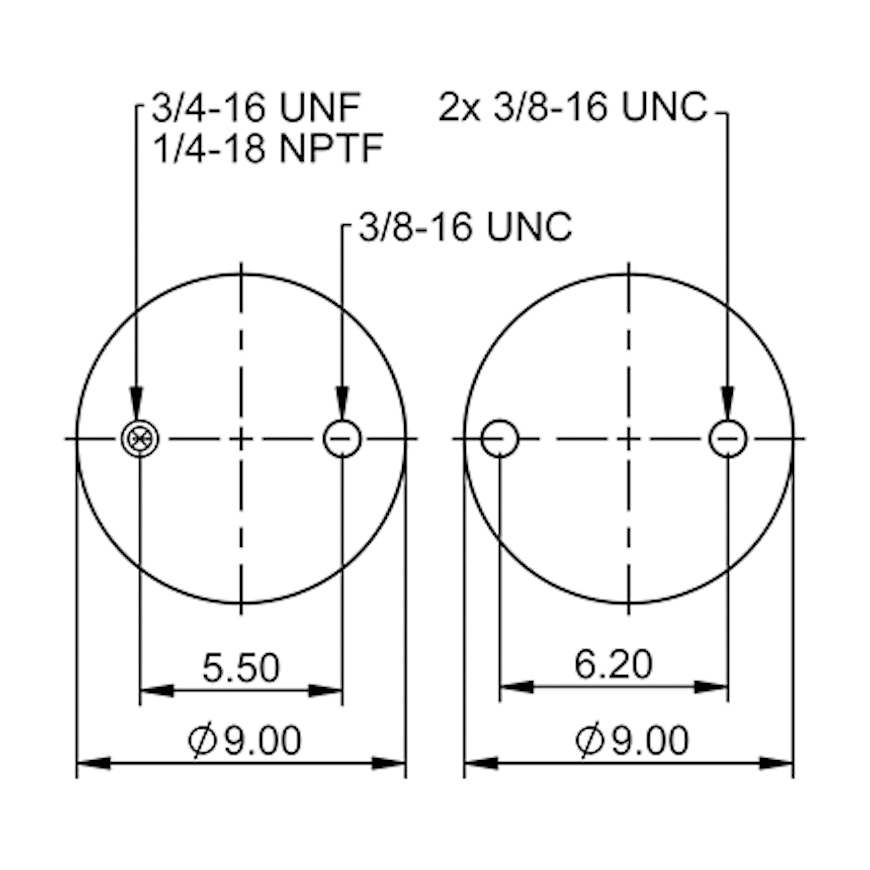 Top Down blueprint of Contitech Air Spring