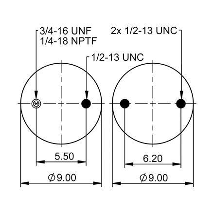Top Down blueprint of Contitech Air Spring