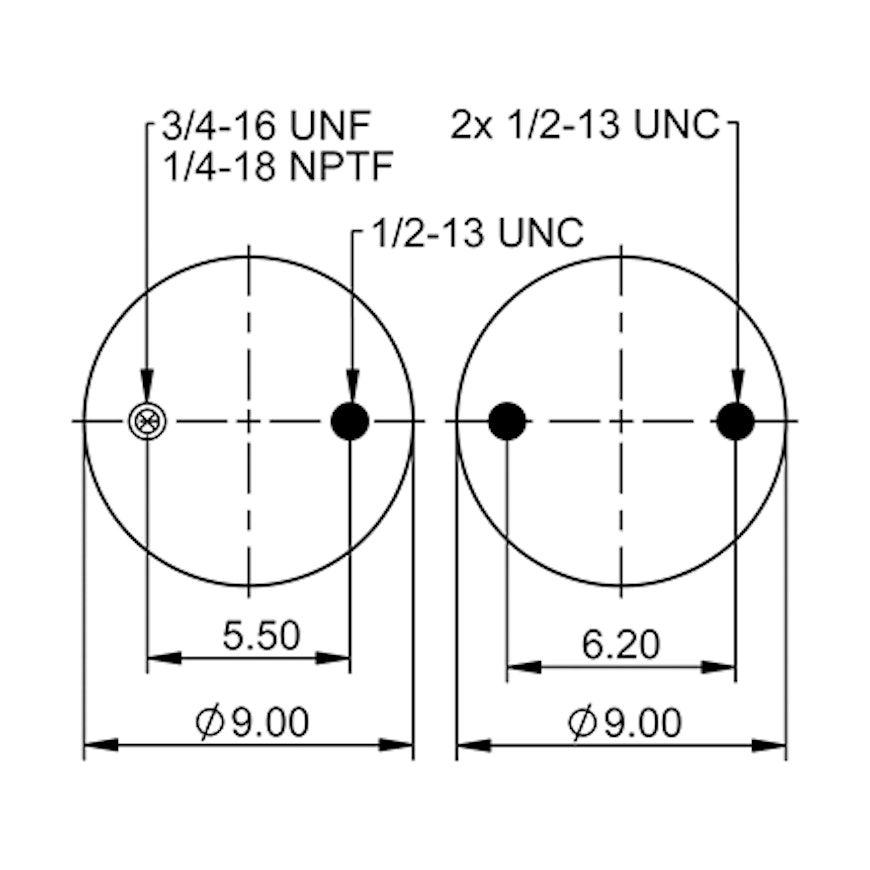 Top Down blueprint of Contitech Air Spring