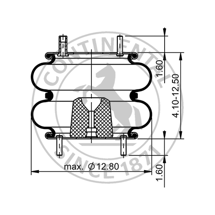Side blueprint of Contitech Air Spring