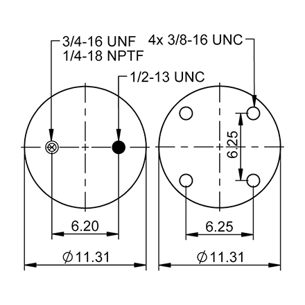 Top Down blueprint of Contitech Air Spring
