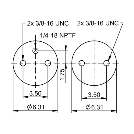 Top Down blueprint of Contitech Air Spring