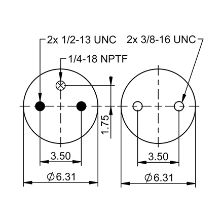 Top Down blueprint of Contitech Air Spring
