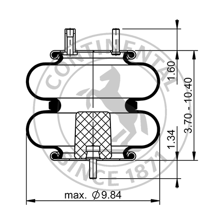 Side blueprint of Contitech Air Spring