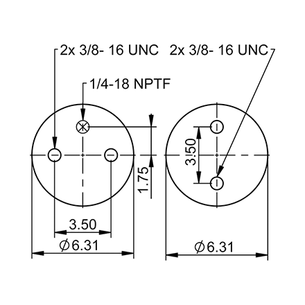 Top Down blueprint of Contitech Air Spring
