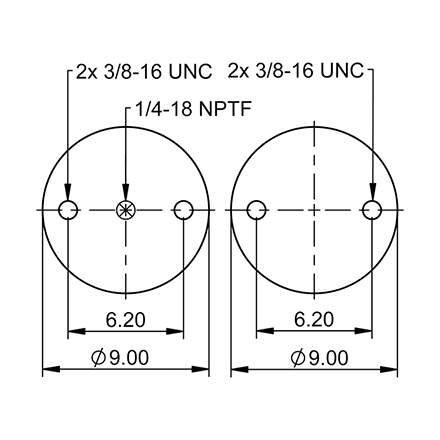Top Down blueprint of Contitech Air Spring