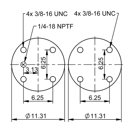 Top Down blueprint of Contitech Air Spring