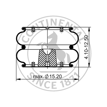 Side blueprint of Contitech Air Spring