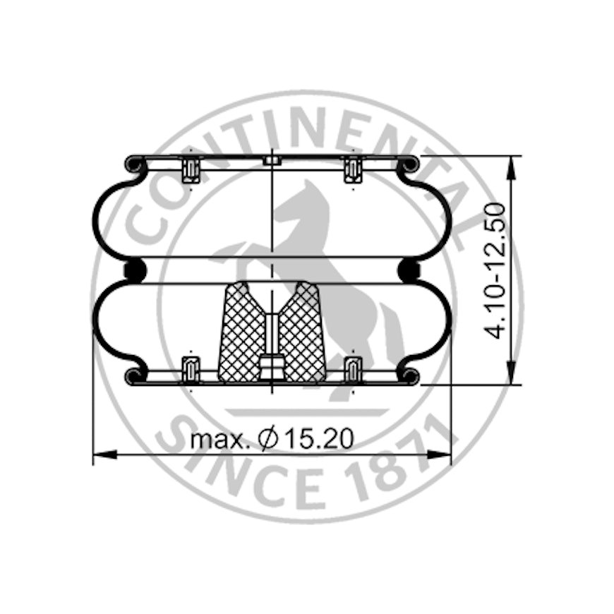 Side blueprint of Contitech Air Spring