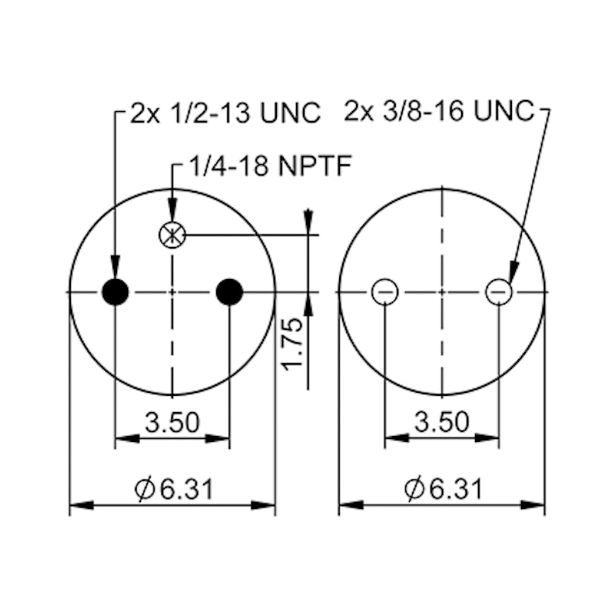 Top Down blueprint of Contitech Air Spring