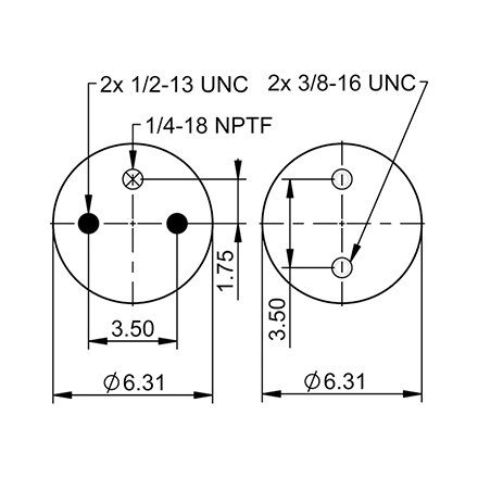 Top Down blueprint of Contitech Air Spring