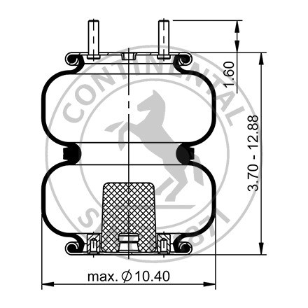 Side blueprint of Contitech Air Spring