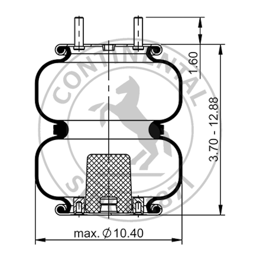 Side blueprint of Contitech Air Spring