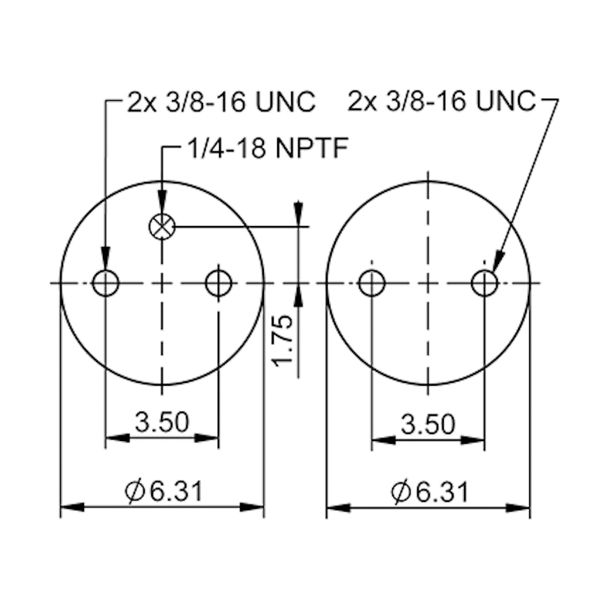 Top Down blueprint of Contitech Air Spring