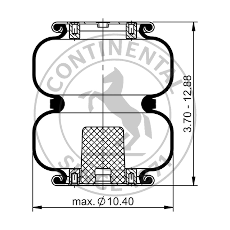 Side blueprint of Contitech Air Spring