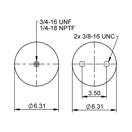 Top Down blueprint of Contitech Air Spring