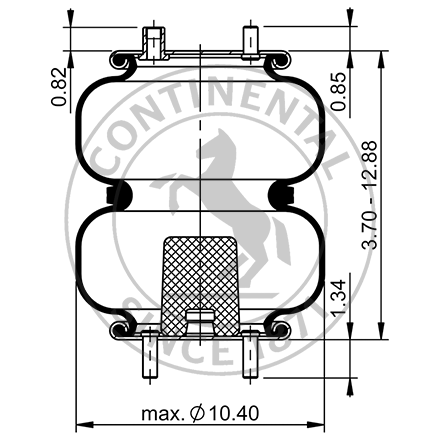 Side blueprint of Contitech Air Spring