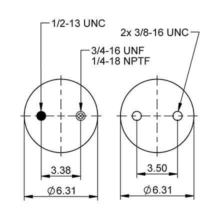 Top Down blueprint of Contitech Air Spring