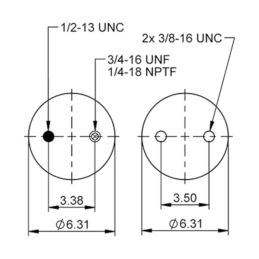 Top Down blueprint of Contitech Air Spring