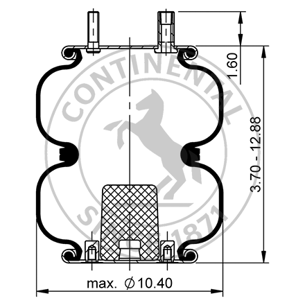Side blueprint of Contitech Air Spring