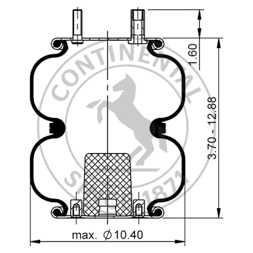 Side blueprint of Contitech Air Spring