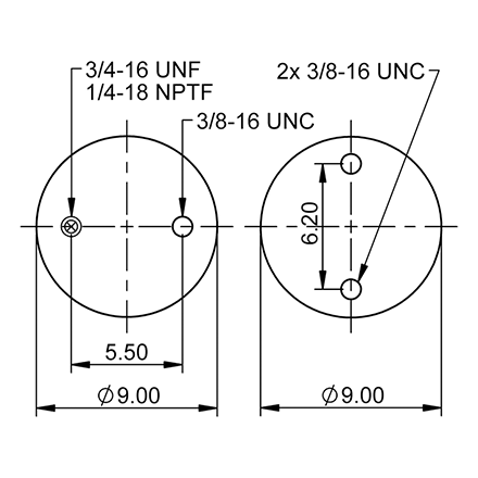 Top Down blueprint of Contitech Air Spring