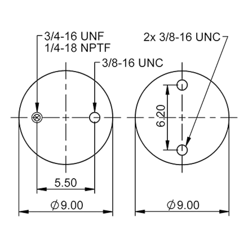 Top Down blueprint of Contitech Air Spring