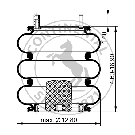 Side blueprint of Contitech Air Spring