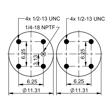 Top Down blueprint of Contitech Air Spring