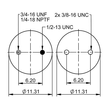 Top Down blueprint of Contitech Air Spring