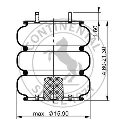 Side blueprint of Contitech Air Spring