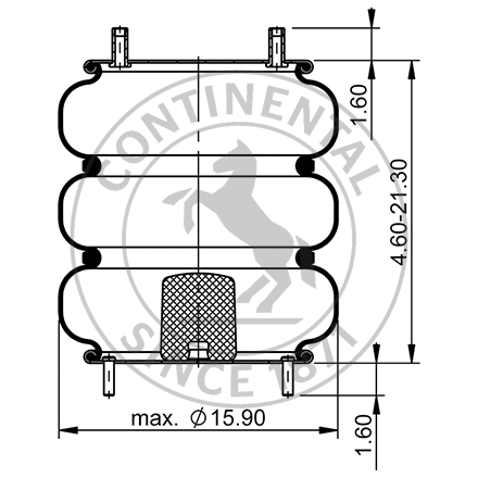Side blueprint of Contitech Air Spring