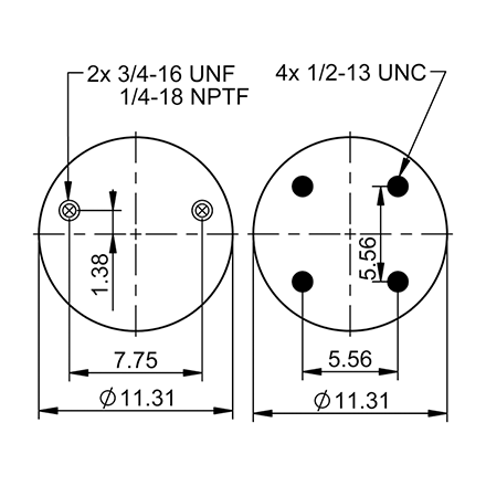 Top Down blueprint of Contitech Air Spring