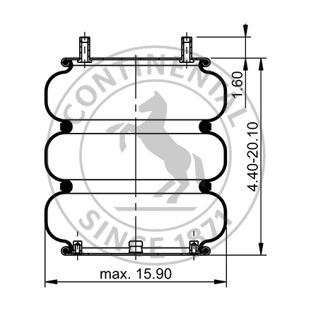 Side blueprint of Contitech Air Spring