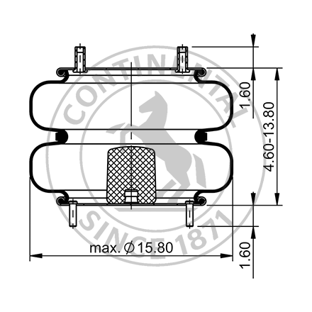 Side blueprint of Contitech Air Spring