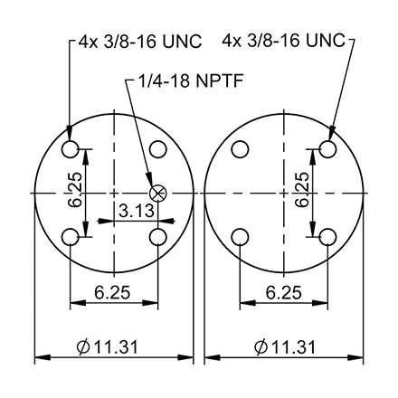 Top Down blueprint of Contitech Air Spring
