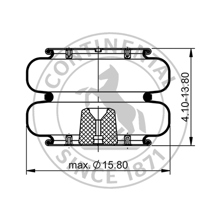Side blueprint of Contitech Air Spring