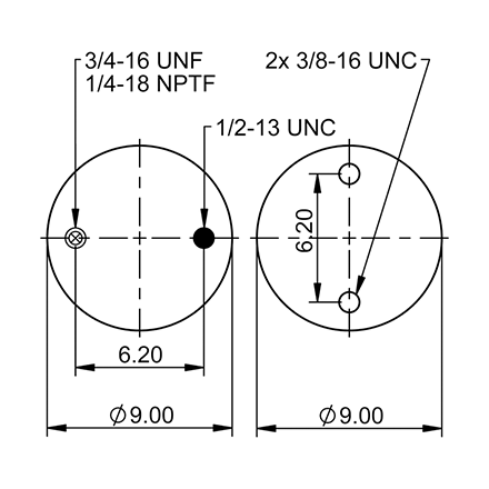 Top Down blueprint of Contitech Air Spring