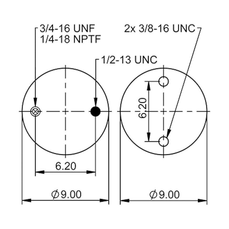 Top Down blueprint of Contitech Air Spring