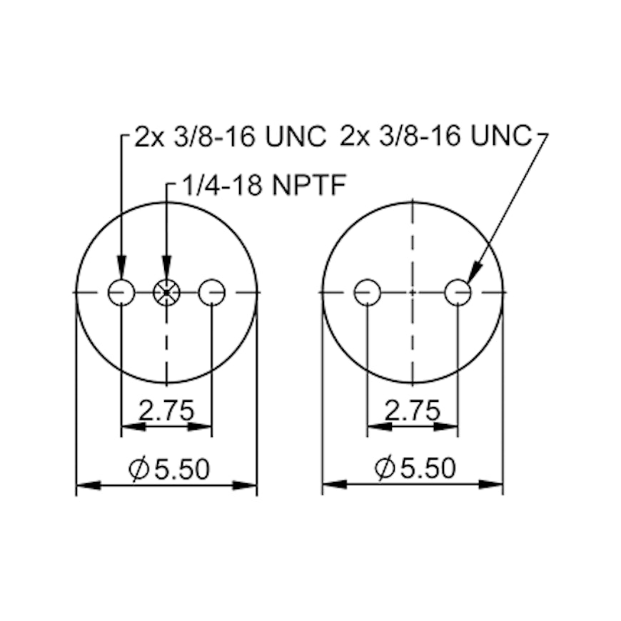 Top Down blueprint of Contitech Air Spring