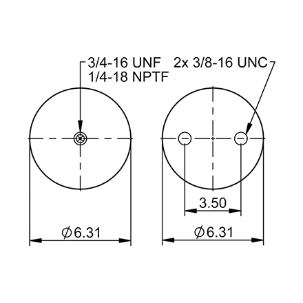 Top Down blueprint of Contitech Air Spring