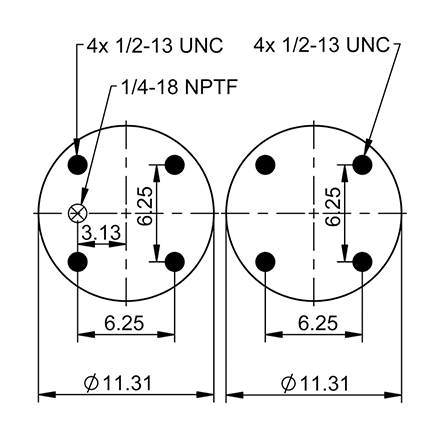Top Down blueprint of Contitech Air Spring