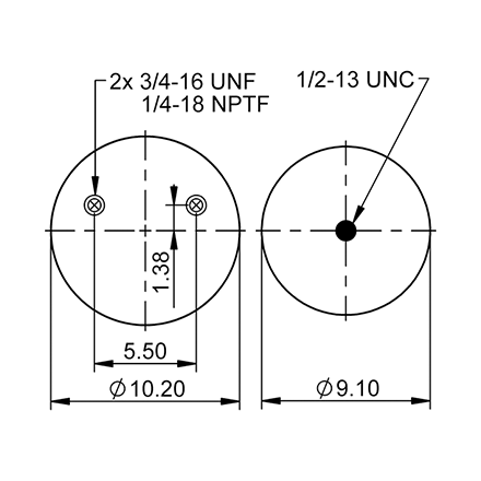 Top Down blueprint of Contitech Air Spring