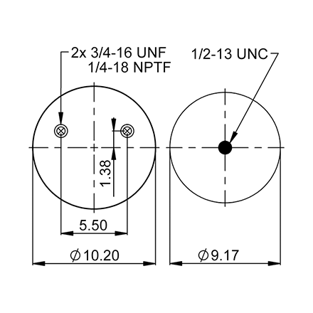 Top Down blueprint of Contitech Air Spring