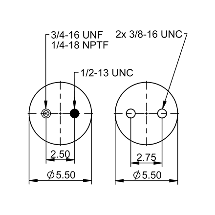 Top Down blueprint of Contitech Air Spring