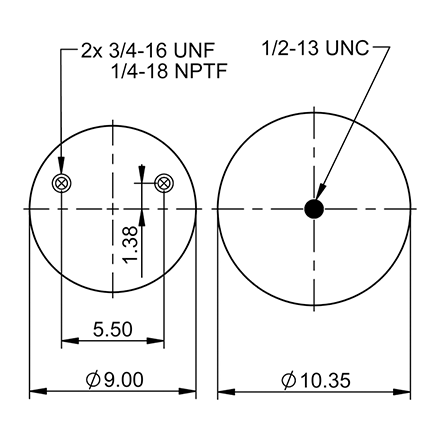 Top Down blueprint of Contitech Air Spring